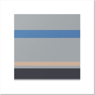 A mild jumble of Arsenic, Pinkish Grey, Cool Grey and Cyan Azure stripes. Posters and Art